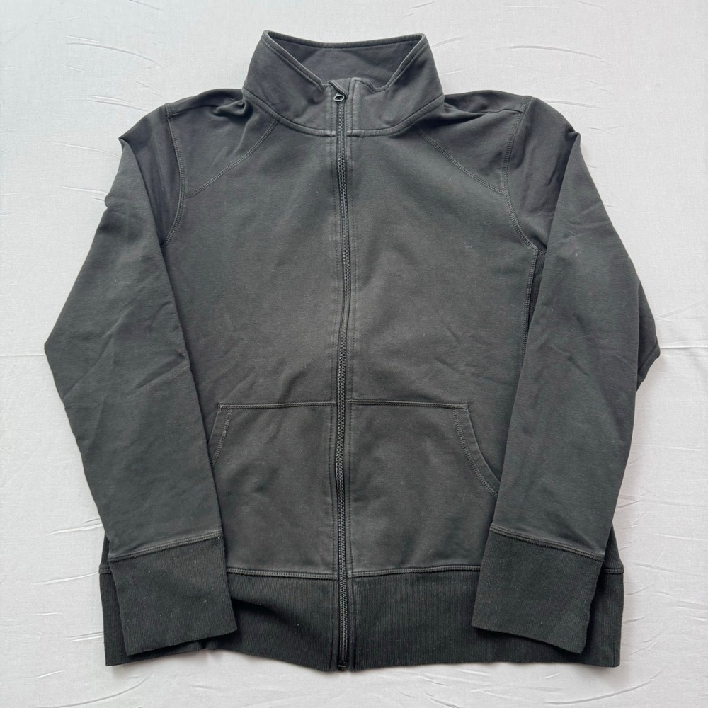 Danskin Now Womens Black Full Zip Mock Neck Jacket Size L‎ 12-14 Activewear